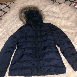 North face navy puffer jacket size medium